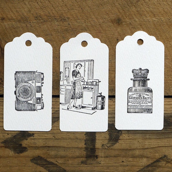 Letterpress vintage gift tags