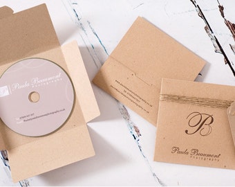 100 x Letterpress Single Self Locking CD / DVD Sleeves. Personalised