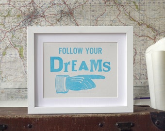 Follow Your Dreams Letterpress Graduation Card