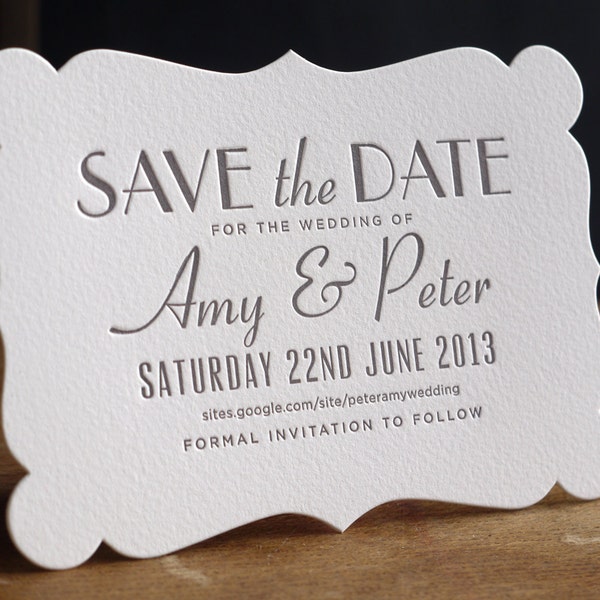 Astaire Art Deco Letterpress Save The Date
