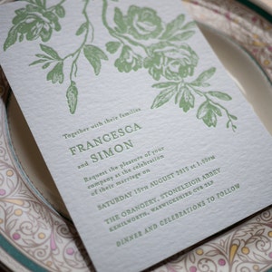 Flora Letterpress Botanical Wedding Stationery SAMPLE ONLY image 6