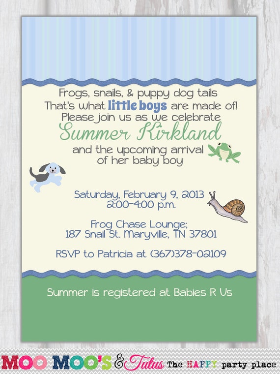 Printable Frogs Snails and Puppy Dog Tails Baby Etsy