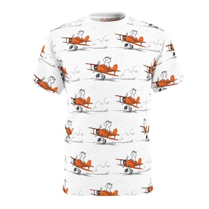Dog Pilot Graphic Tee, Funny Aviation Shirt, Unisex Cut & Sew Tshirt, Pilot Pet Lover Gift, Cool Puppy Airplane Tee, Aviation Enthusiast Top