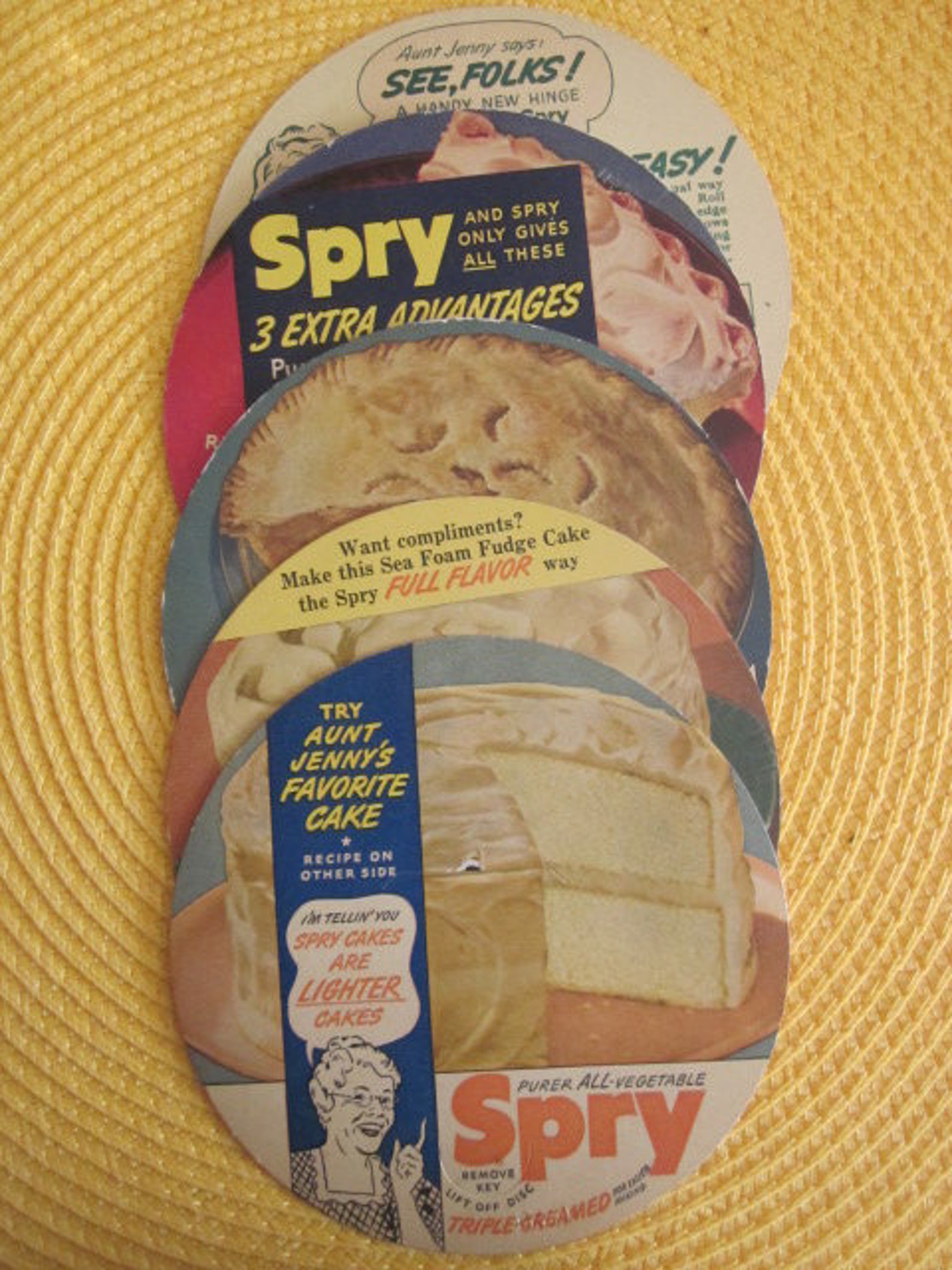Spry Shortening Recipe Cards Ephemera 1930 Set Of Five Etsy