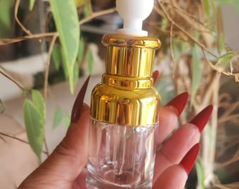 Frascos goteros de vidrio de lujo: herméticos, con detalles dorados, 30 ml (2 unidades)