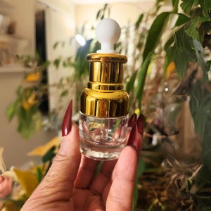 2-Piece (20ml) Luxury Glass Dropper Bottles - Leakproof & Elegant for Serums, Oils, Perfumes, and Travel [GOLD]