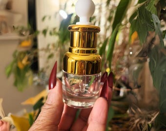 Frascos goteros de vidrio de lujo: herméticos, con detalles dorados, 20 ml (2 unidades)