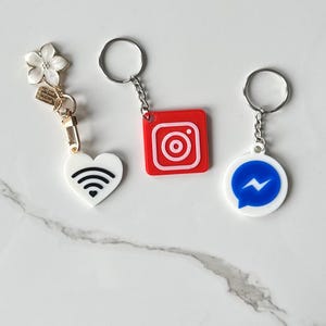NFC-sleutelhanger voor sociale media|Tik en volg|digitaal visitekaartje|betaallink|contante app|facebook|linkstructuur, aangepaste sleutelhanger, verzending met tracking