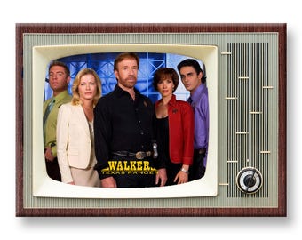 Imán para refrigerador con diseño retro del programa de televisión clásico Walker Texas Ranger