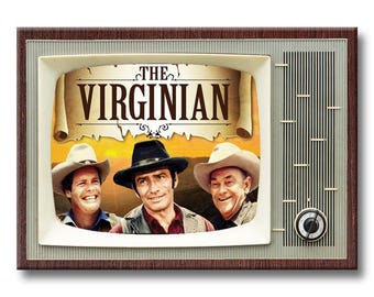 Imán para refrigerador con imagen retro de un programa de televisión clásico de Virginia