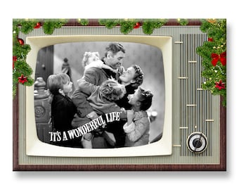 It's a Wonderful Life Magnet, Classic Movie Retro TV Design