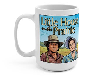 Little House on the Prairie TV Retro Comic Design Ceramic Mug 15oz Extra Large