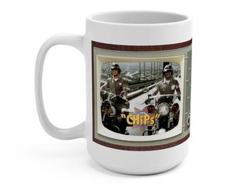 CHIPS TV Show Tv Retro Design Ceramic Mug 15oz Extra Large