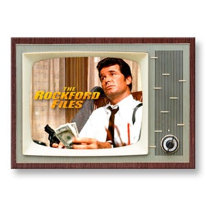 Imán para refrigerador con imagen retro del programa de televisión clásico Rockford Files