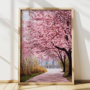 桜のアート、日本の壁アート、日本の装飾、東京の日本のプリントツリー春の花の旅行ポスター、印刷可能な壁アート、デジタルプリント