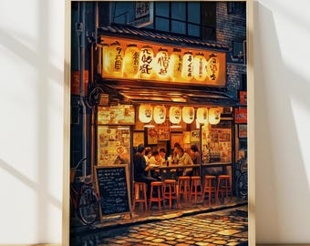 Ramen Shop in Japan Travel Poster, Japanese Wall Art, Japanese Decor, Japanese Art, Printable Wall Art,  Japan Print, Digital Print