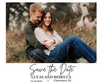 Personalized Photo Save the Date Magnet: Custom Wedding Announcement with QR Code