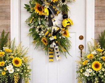 Girasol Abeja Corona de Vid