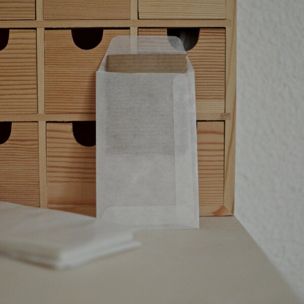 Glassine, white bag, envelope, party favour, 6,5X10,5cm, 180pc