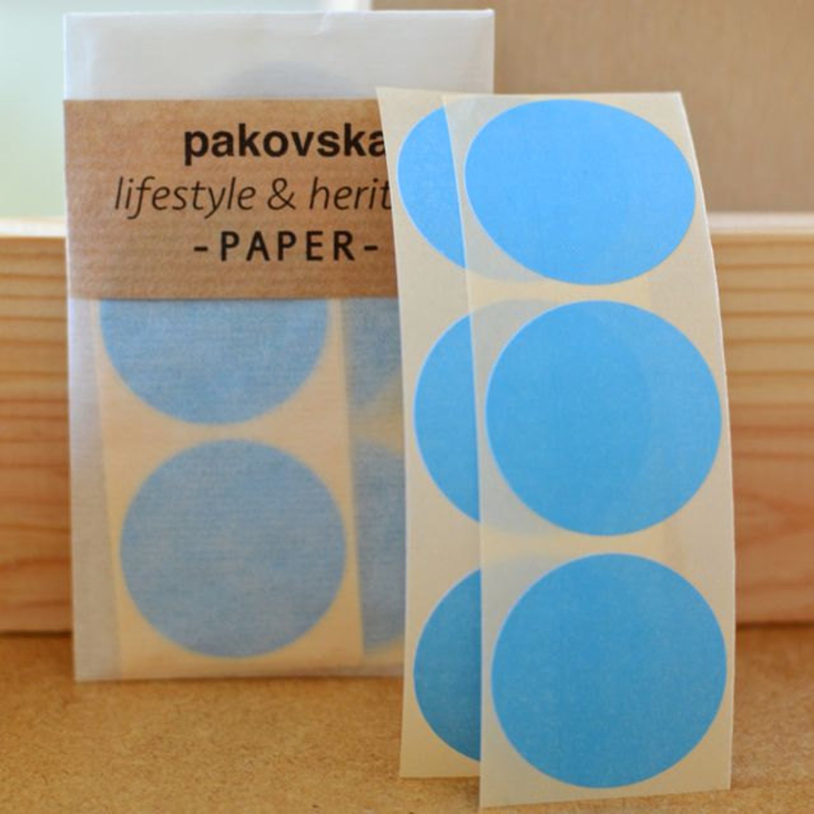 50 Blue Paper Circle Stickers Round Shaped Label Medium Etsy