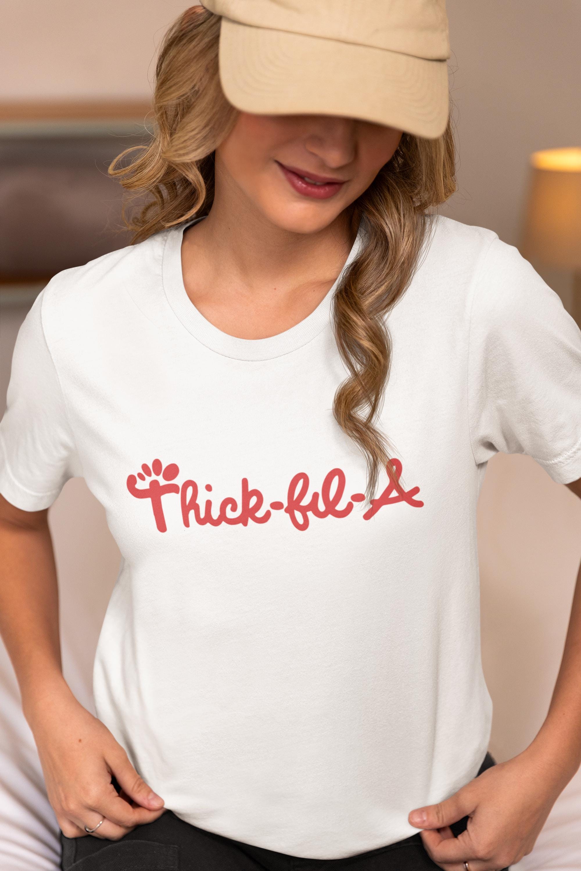 Thick-Fil-A Unisex Heavy Cotton Tee, Casual Wear, Food Lover Shirt, Fun Gift, Restaurant Humor, Trending Tee