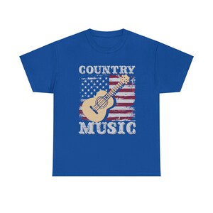Country Music Tee with American Flag & Guitar Design | Patriotic Music Lover Shirt | Ideal Gift for Country Fans and Guitar Enthusiasts