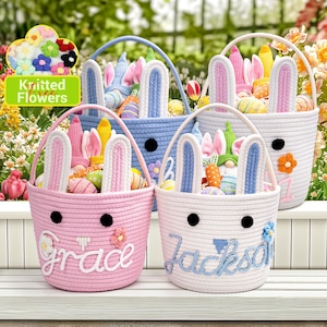 Personalized Easter Basket With Name, Custom Baby Easter Basket, Baby First Easter Gift, Custom Easter Basket For Baby, Easter Decor