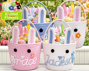 Personalized Easter Basket With Name, Custom Baby Easter Basket, Baby First Easter Gift, Custom Easter Basket For Baby, Easter Decor