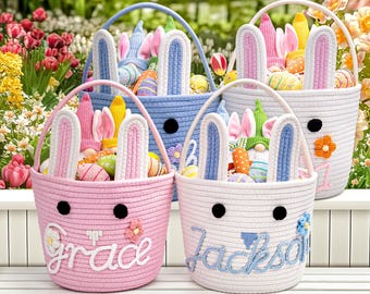 Custom Easter Basket With Name, Personalized Easter Basket, Baby Easter Basket, Baby First Easter Gift, Personalised Easter Basket For Baby