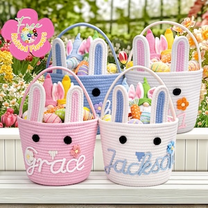 Personalized Easter Basket With Name, Custom Baby Easter Basket, Baby First Easter Gift, Personalised Easter Basket For Baby, Easter Decor