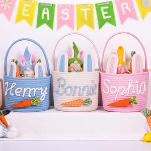 Personalisiertes Osternest, Benutzerdefiniertes Osterkörbchen, Baby-Osterkorb mit Namen, erster Osterkorb für Kind, Osterdekor