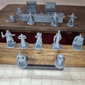 DnD Miniatures | NPC Pack | Tavern Pack | TTRPG Terrain Pack | Tavern w NPC | Tavern Keep | Bar Maid | DnD5e | Dungeons and Dragons