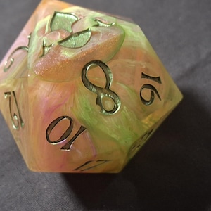 Mystical Aura 20-Sided Dice - Iridescent Color Shift 55mm Chonk Dice CHONKY BOY