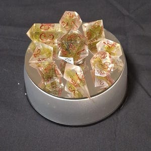 Moss Dice Set | TTRPG Moss Topiary | Bloody Nature Dice | Dungeons and Dragons | DnD | TTRPG | Polyhedral Hand Made | Resin Dice
