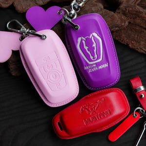 Leather Key Fob Cover Compatible with Ford ST, Mustang, F150, Maverick, Explorer, Super Duty, 2012–2024 – Handcrafted Key Case & Gift