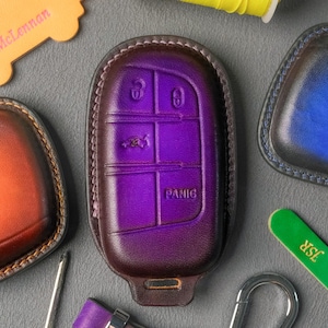 Leather Key Fob Cover Compatible with 1500-4500, TRX, Limited, Longhorn, Lone Star (2015-2024) – Custom Keyless Remote Holder, Gift for Men