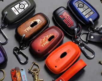 Etui porte-clés en cuir personnalisé pour F150, convient à Tre mor Rap ptor La riat Platinum KingRan ch XLT XL Logo gravure bron co