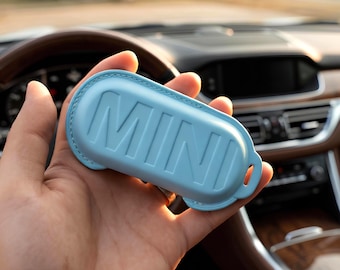 Cover per chiave MINI Cooper in pelle realizzata a mano 2024 2025 – Compatibile con modelli Electric, Countryman, Clubman, 3 porte, 5 porte – Custodia per chiave personalizzata