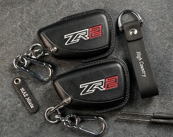 Etui na kluczyk do Chevroleta Silverado i Colorado – ręcznie robione skórzane etui na pilota do modeli ZR2 Bison, Z71, RST, LTZ, High Countr, Trail Boss (2017-2025)