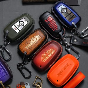 Ford Tremor Key Fob Cover – Leather Key Case for F150,Ranger,Super Duty Tremor | Entry Remote Protector for F-150 Platinum Lariat Raptor XLT