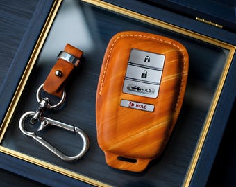 Funda de cuero hecha a mano para llave de Acura MDx (2014–2020), RDx (2015–2021), ILx, RLx, TLx (2015–2022). Logotipo personalizado, más de 55 colores. Regalo personalizado.