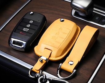 Cover Fit Sportage 2015-2026 Leather Key Fob Cover, Custom Logo Name Key Case, Smart Key Shell for Sportage LX EX SX, Birthday Gift