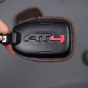 Leather Key Fob Cover For GMC Sierra 1500 2500 3500 AT4 Denali Yukon | Chevy Silverado ZR2 High Country Tahoe Suburban 2019–2025