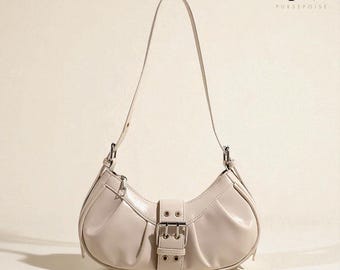 90s Retro PU Leather Shoulder Bag | Y2K Crossbody Handbag