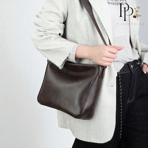 Handmade Leather Shoulder Bag – Stylish Bucket Bag for Women, Crossbody Purse, Perfect Handmade Gift for Her