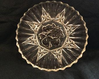 Federal Glass Embossed Fruit Plates