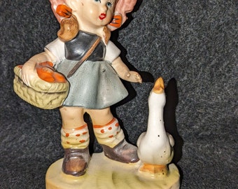 Stauffer Girl with Goose Figurine