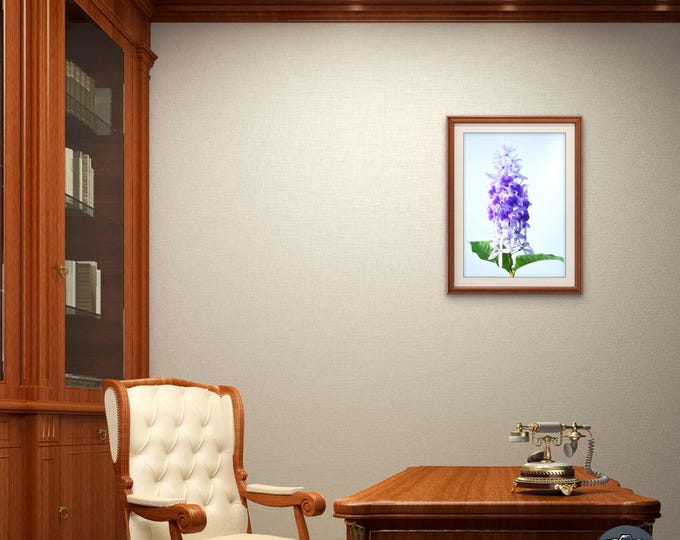 Purple Wreath Bloom | Minimal Botanical Wall Art | Petrea Volubilis Fine Art Print | Floral Decor for Home or Office
