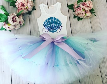 First Birthday Outfit Girl | 1st Birthday Girl Mermaid Outfit | Baby Girl Tutu Dress | Under the Sea Cake Smash