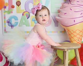 Sweet One First Birthday Outfit Girl | Rainbow 1st Birthday Outfit Girl | Candyland Cake Smash Outfit | One Year Old Baby Tutu Dress